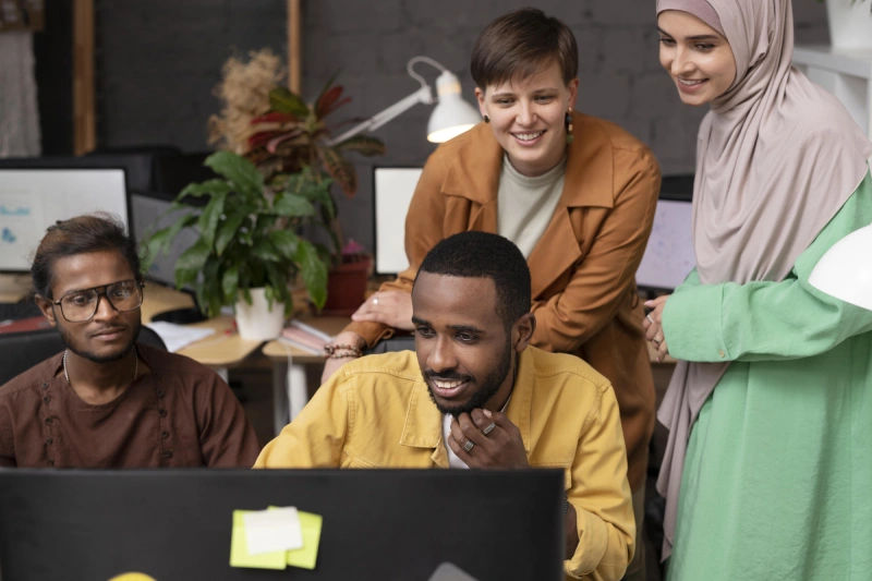 People looking Computer